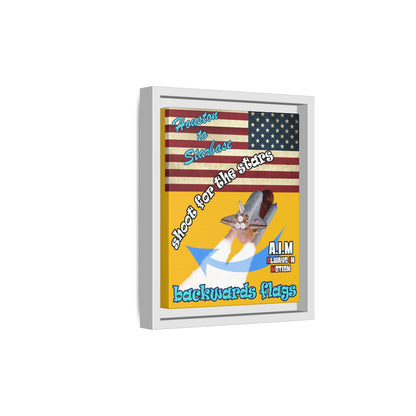 shoot for the stars - framed canvas art (yellow)