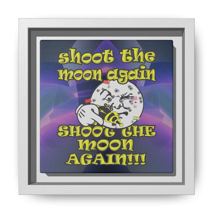 shoot the moon again - framed canvas art (grey-pink wave)