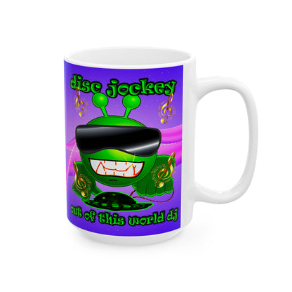 disc jockey - White Mug (purple-pink wave)