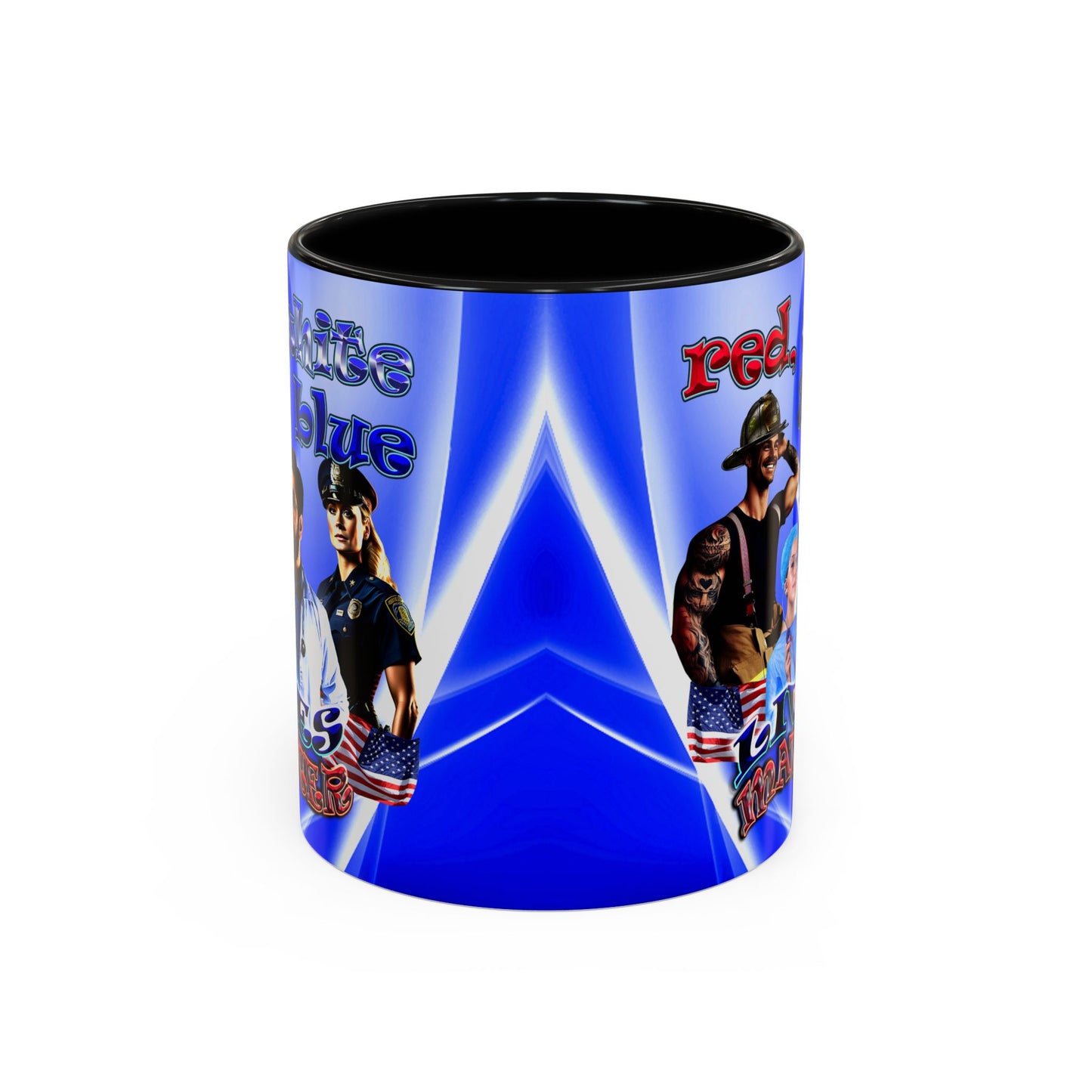 rw&b lives matter - Accent Mug (blue-white wave)