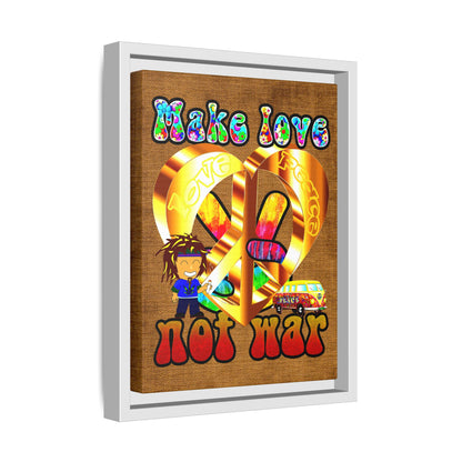 love peace - framed canvas art (brown papyrus)
