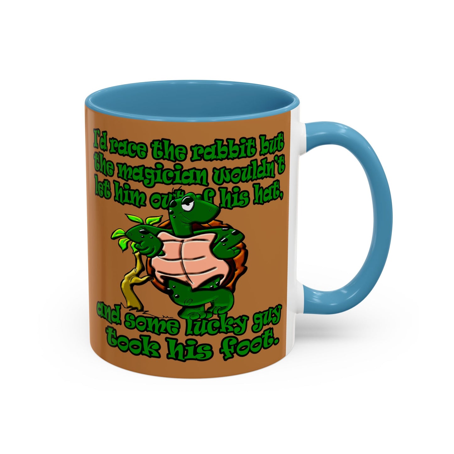 turtle race - Accent Mug (light brown)