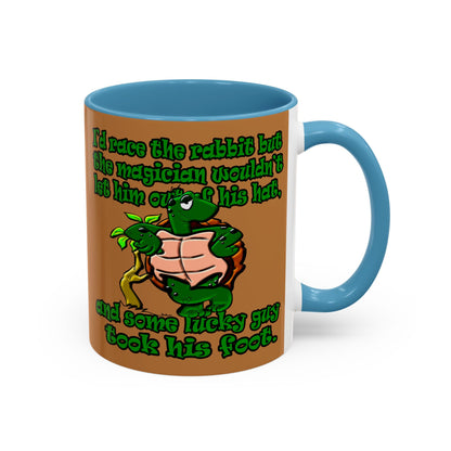 turtle race - Accent Mug (light brown)