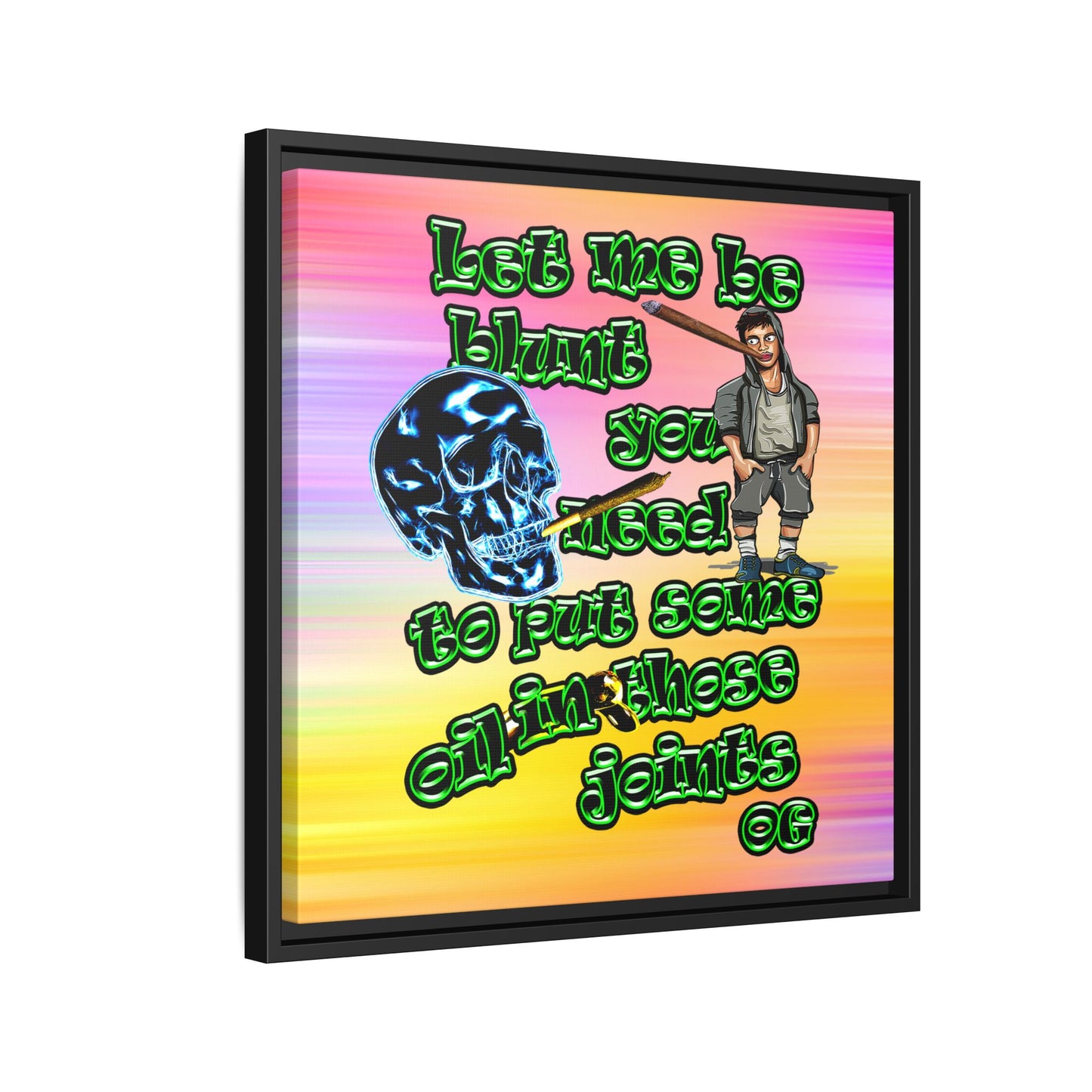 og - framed canvas art (color blur)