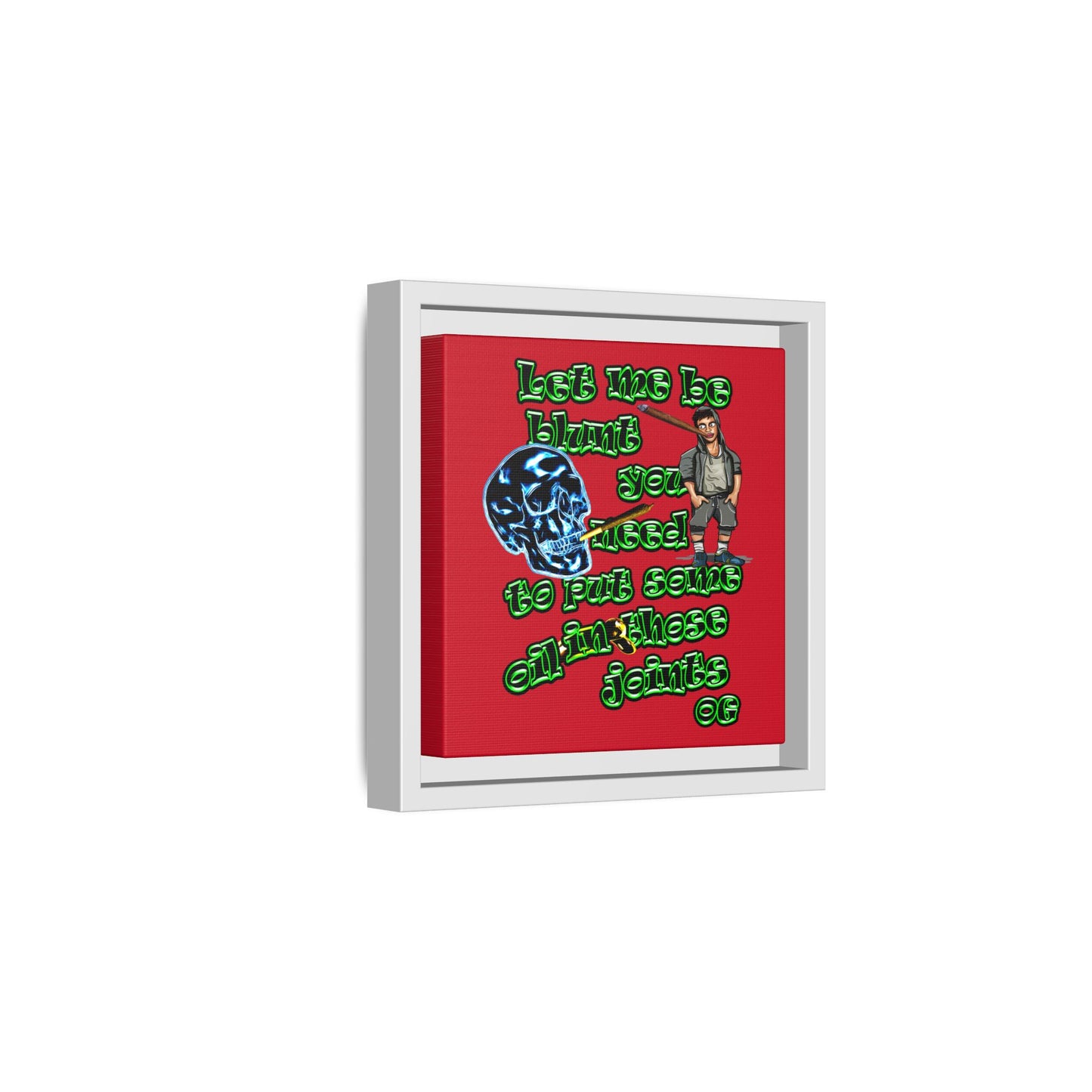 og - framed canvas art (dark red)