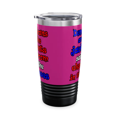 donkeys and elephants - Ringneck Tumbler, 20oz (pink)