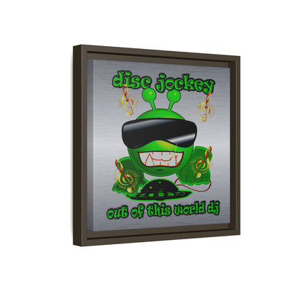 disc jockey - framed canvas art (brushed nickel)