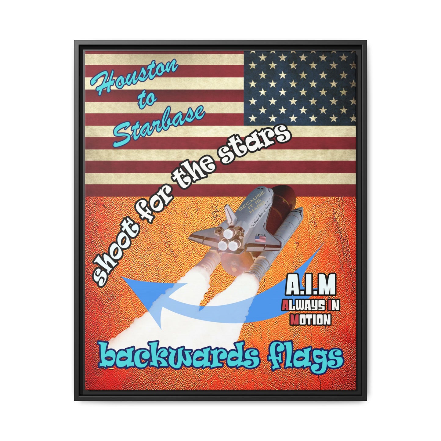 shoot for the stars - framed canvas art (burnt orange)