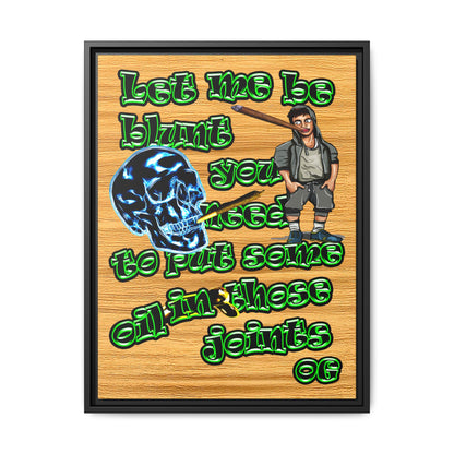 og - framed canvas art (butterscotch wood finish)