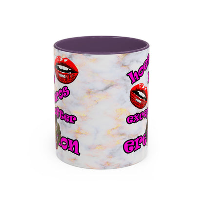 hoes b4 bros - Accent Mug (white marble)