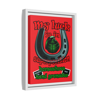 my luck - framed canvas art (red)