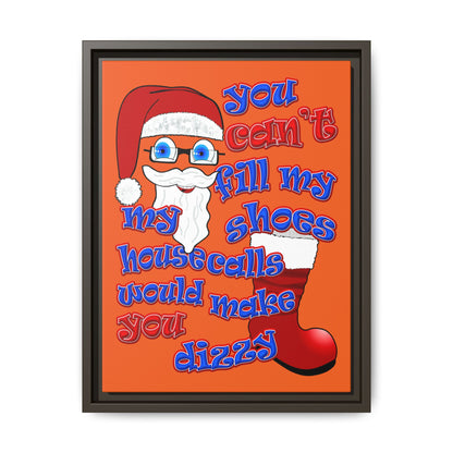 santa's shoes - framed canvas art (orange)