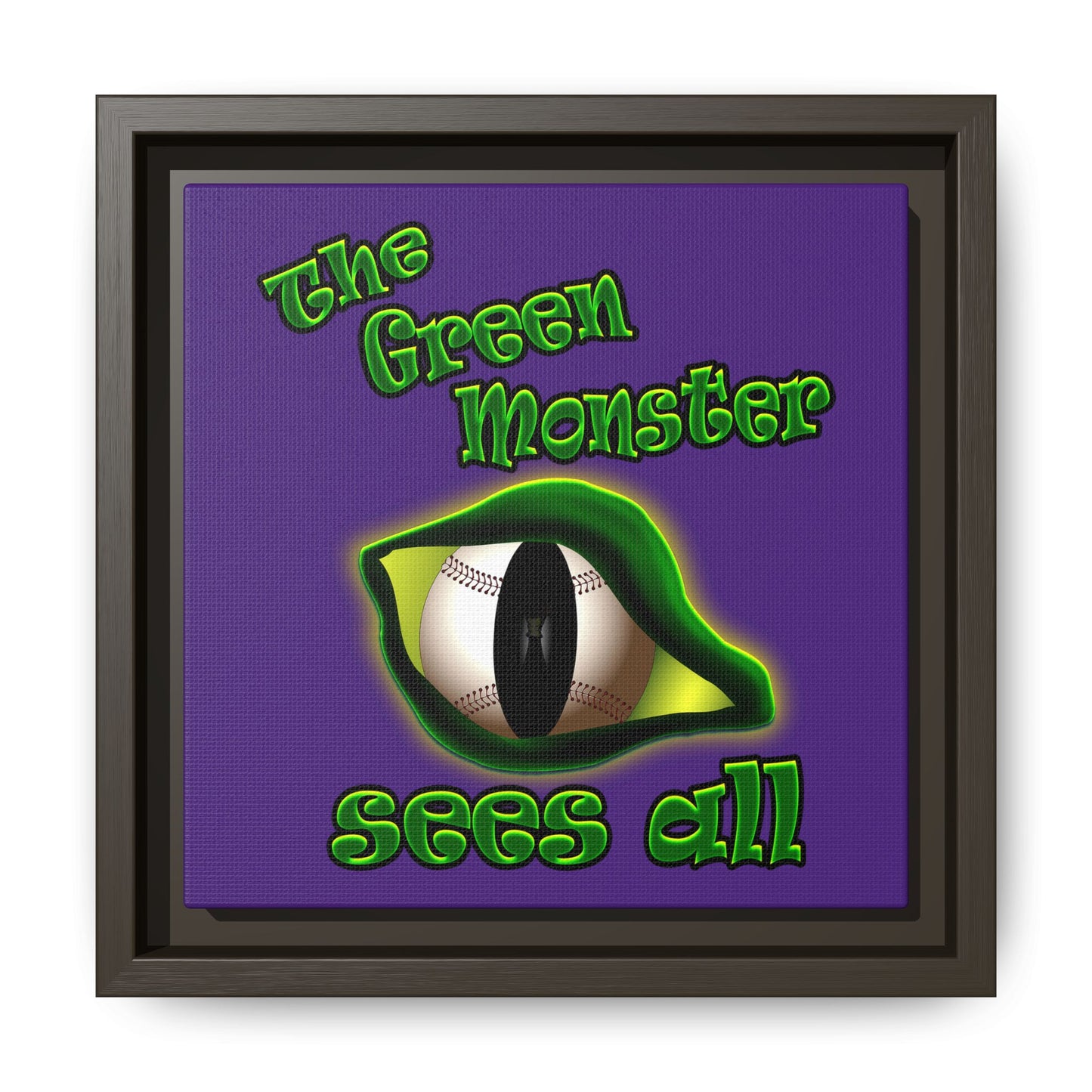 green monster - framed canvas art (purple)