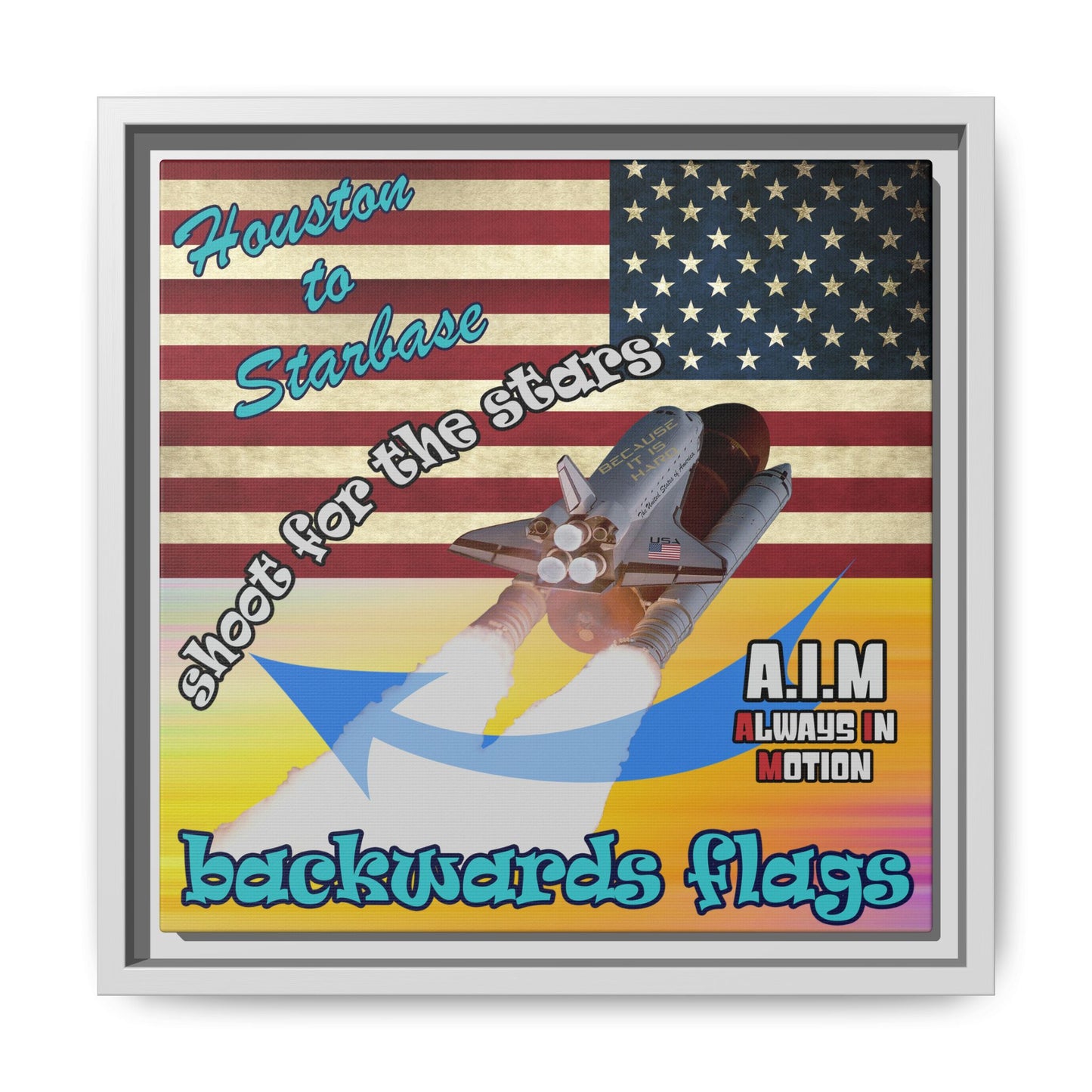 shoot for the stars - framed canvas art (color blur)