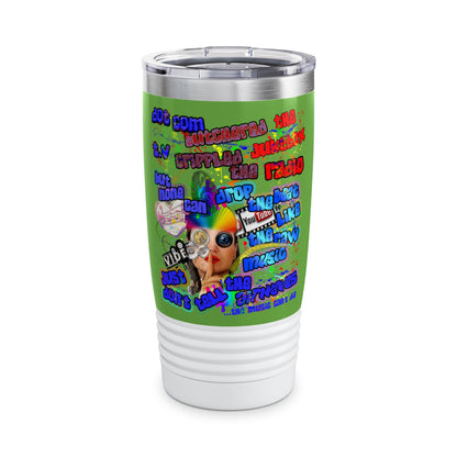 drop the beat - Ringneck Tumbler, 20oz (green)
