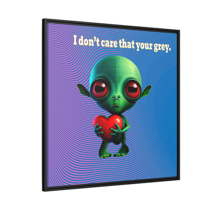 I don't care that your grey - framed canvas art (light blue-purple wave)