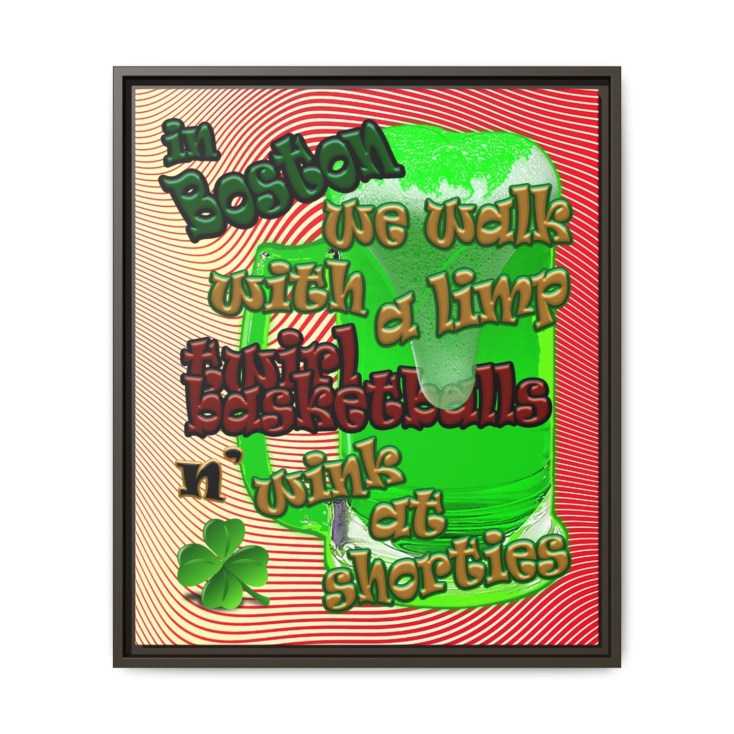 celtics logo - framed canvas art (yellow-orange wave)