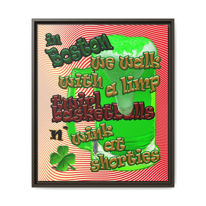 celtics logo - framed canvas art (yellow-orange wave)