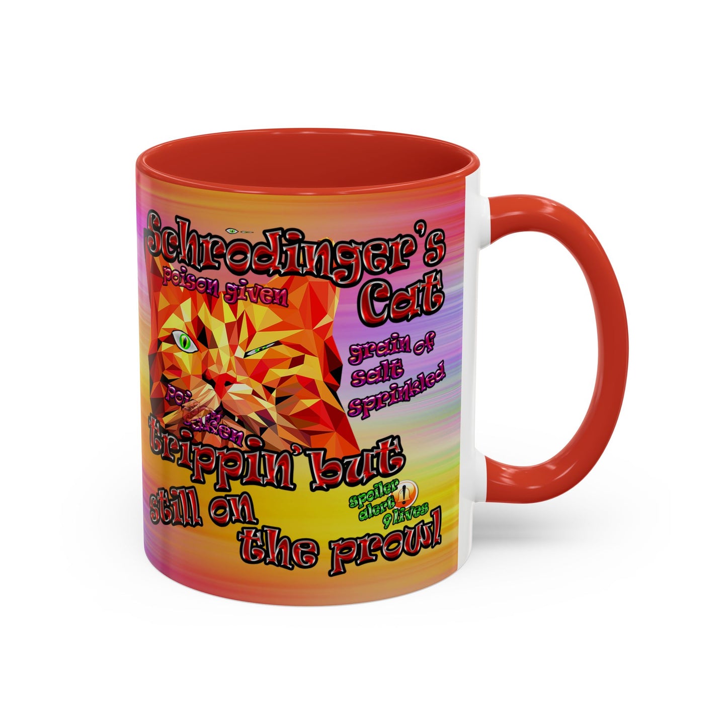 schrodinger's cat - Accent Mug (color blur)