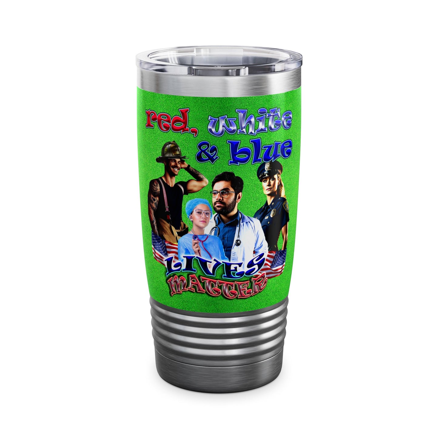 rw&b lives matter - Ringneck Tumbler, 20oz (green turf)
