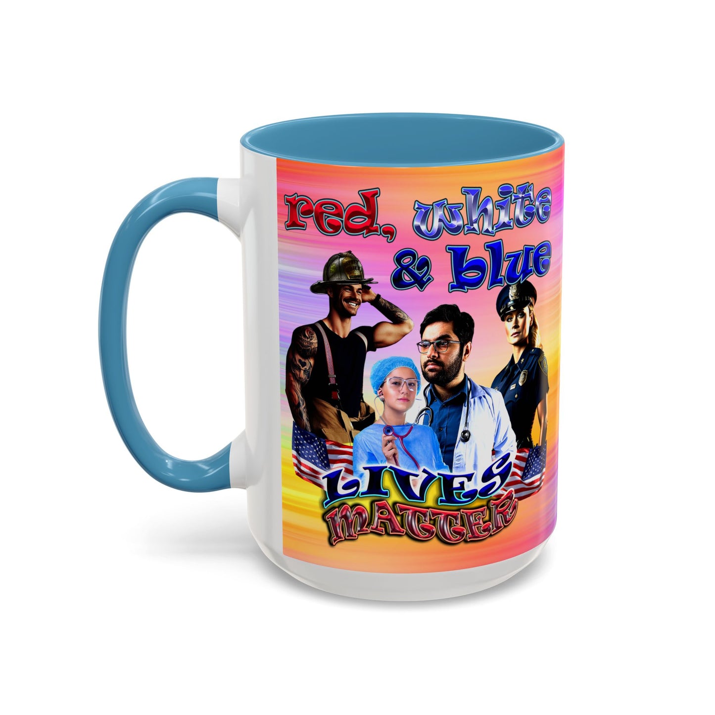 rw&b lives matter - Accent Mug (color blur)