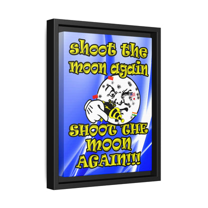 shoot the moon again - framed canvas art (blue-white wave)
