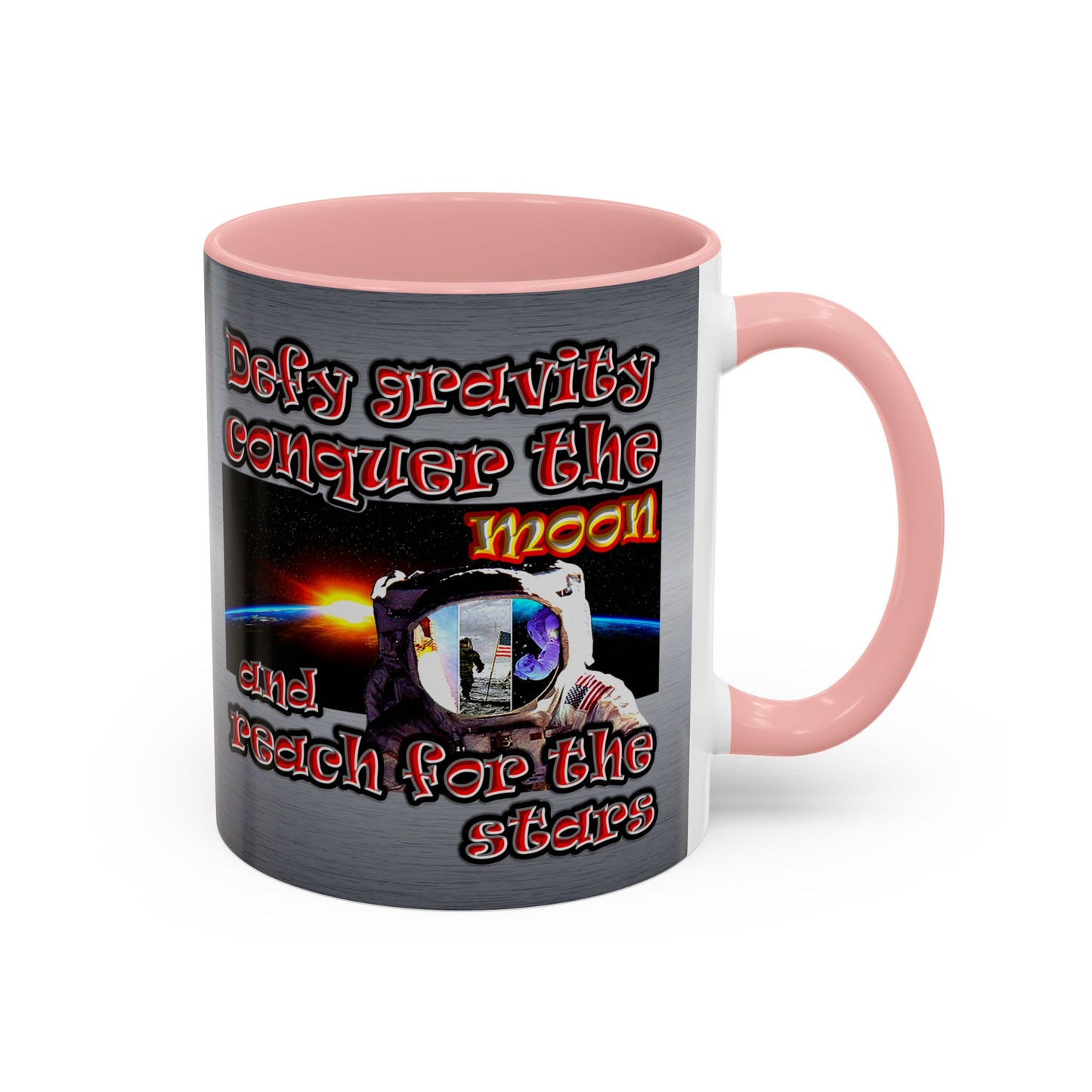 defy conquer reach - Accent Mug (brushed nickel)