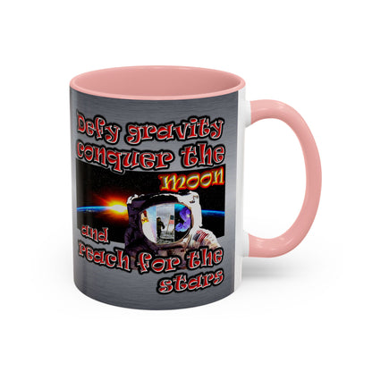 defy conquer reach - Accent Mug (brushed nickel)