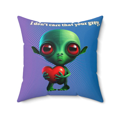 I don't care that your grey - Faux Suede Square Pillow - (light blue-purple wave)