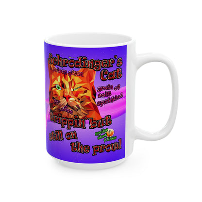 schrodinger's cat - White Mug (purple-pink wave)