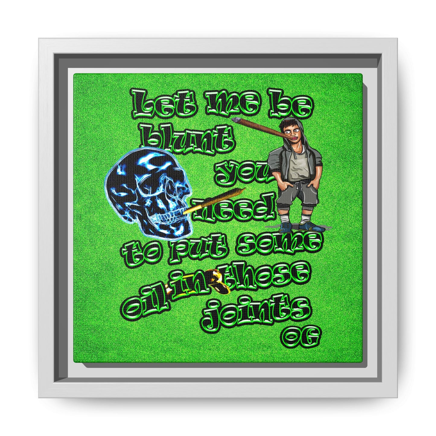 og - framed canvas art (green turf)