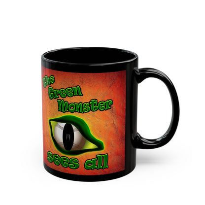 green monster - Black Mug (burnt orange)