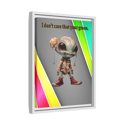 I don't care that your green - framed canvas art (rainbow split)