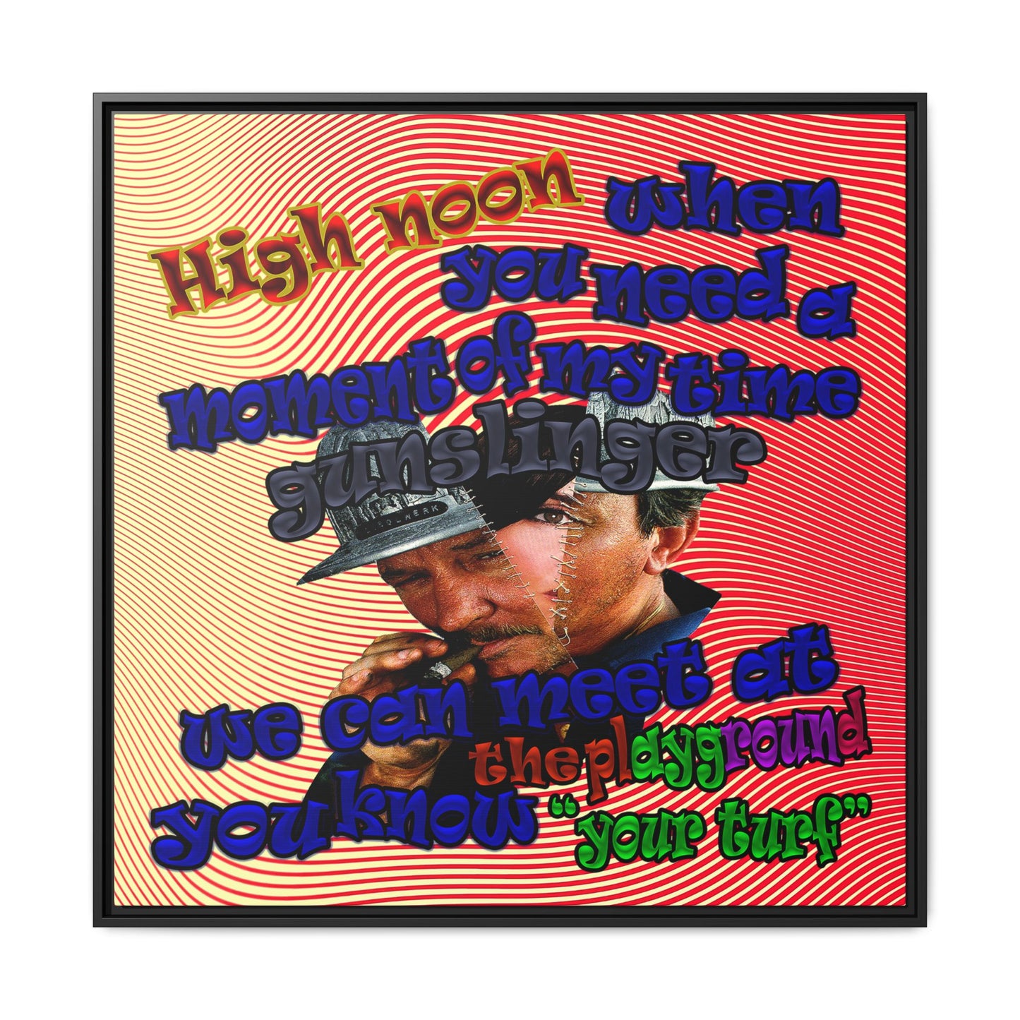 high noon - framed canvas art (yellow-orange wave)