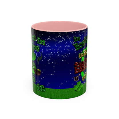 celtics logo - Accent Mug ('snoops' background)