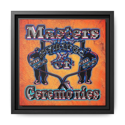 em cee squared - framed canvas art (burnt orange)