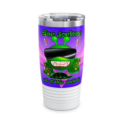 disc jockey - Ringneck Tumbler, 20oz (purple-pink wave)