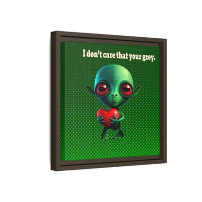 I don't care that your grey - framed canvas art (logo green)