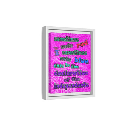 declaration of the independents - framed canvas art (pink swirl)