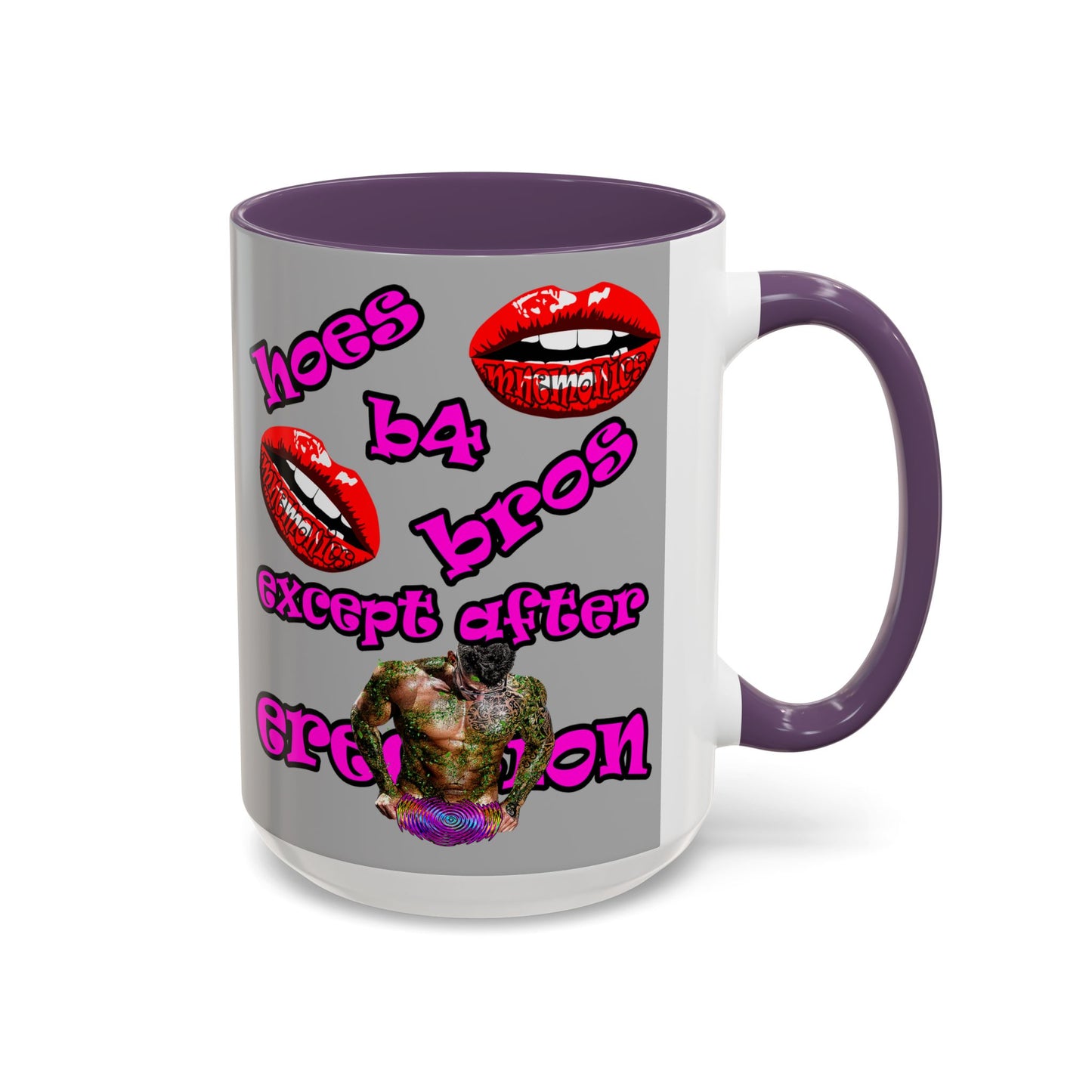 hoes b4 bros - Accent Mug (light grey)