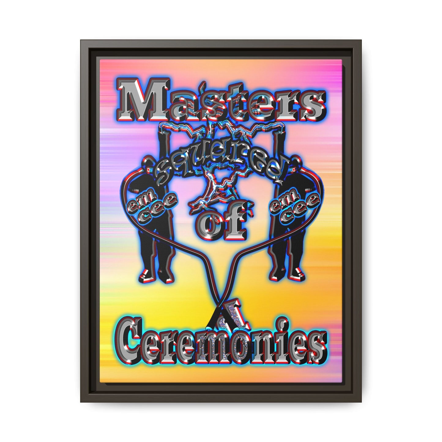 em cee squared - framed canvas art (color blur)
