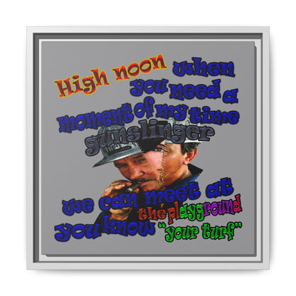 high noon - framed canvas art (grey)