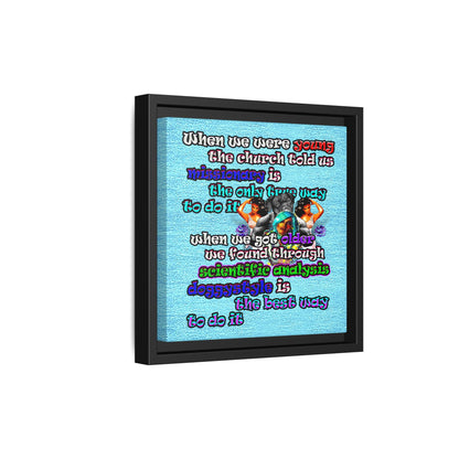 doggystyle - framed canvas art (faded blue)