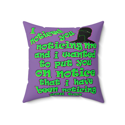 noticed you noticing - Faux Suede Square Pillow - (light purple)