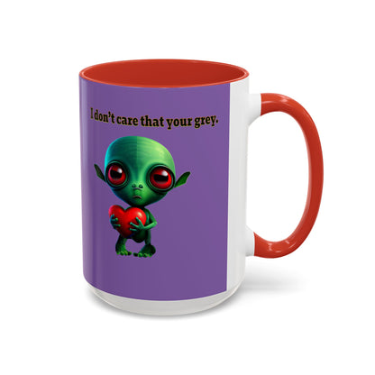 I don't care that your grey - Accent Mug (light purple)