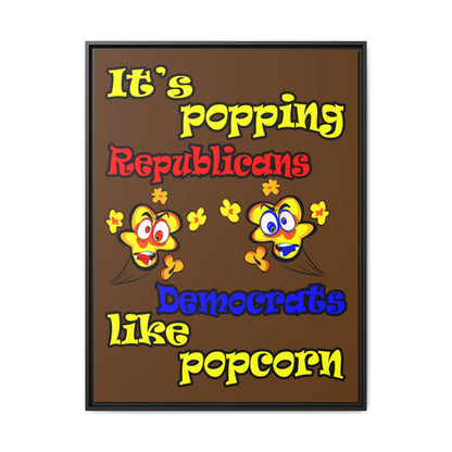 popping like popcorn - framed canvas art (brown)