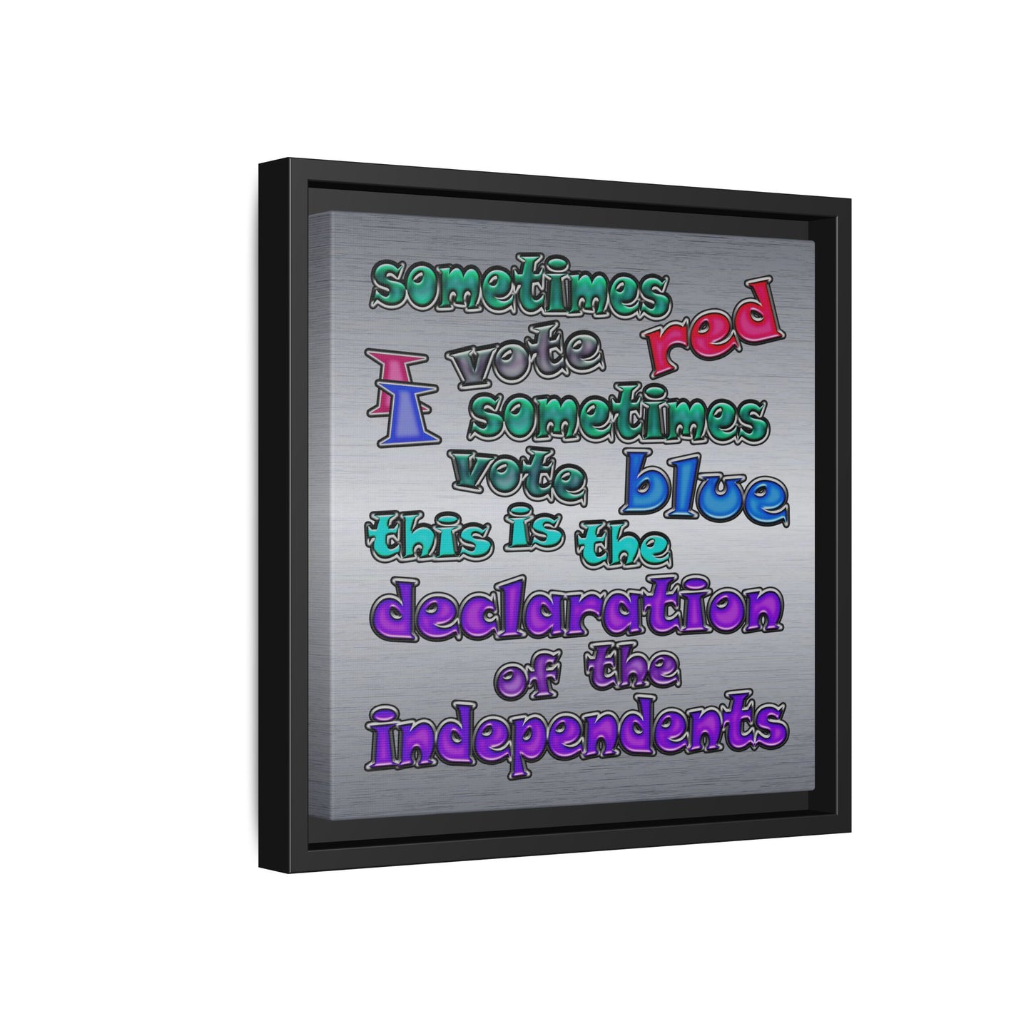 declaration of the independents - framed canvas art (brushed nickel)
