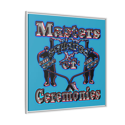 em cee squared - framed canvas art (turquoise)