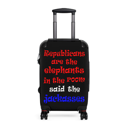 donkeys and elephants - Suitcase (black)