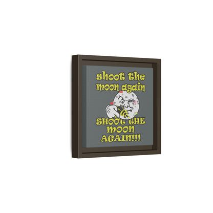 shoot the moon again - framed canvas art (dark grey)